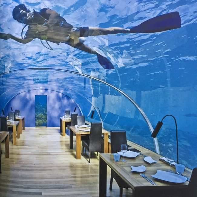 restaurante debaixo dagua hotel maldivas